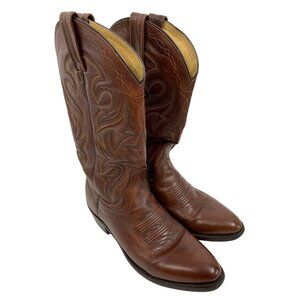 Dan Post Mens Milwaukee Leather Cowboy Boots Size 7.5 EW Mexico G10647